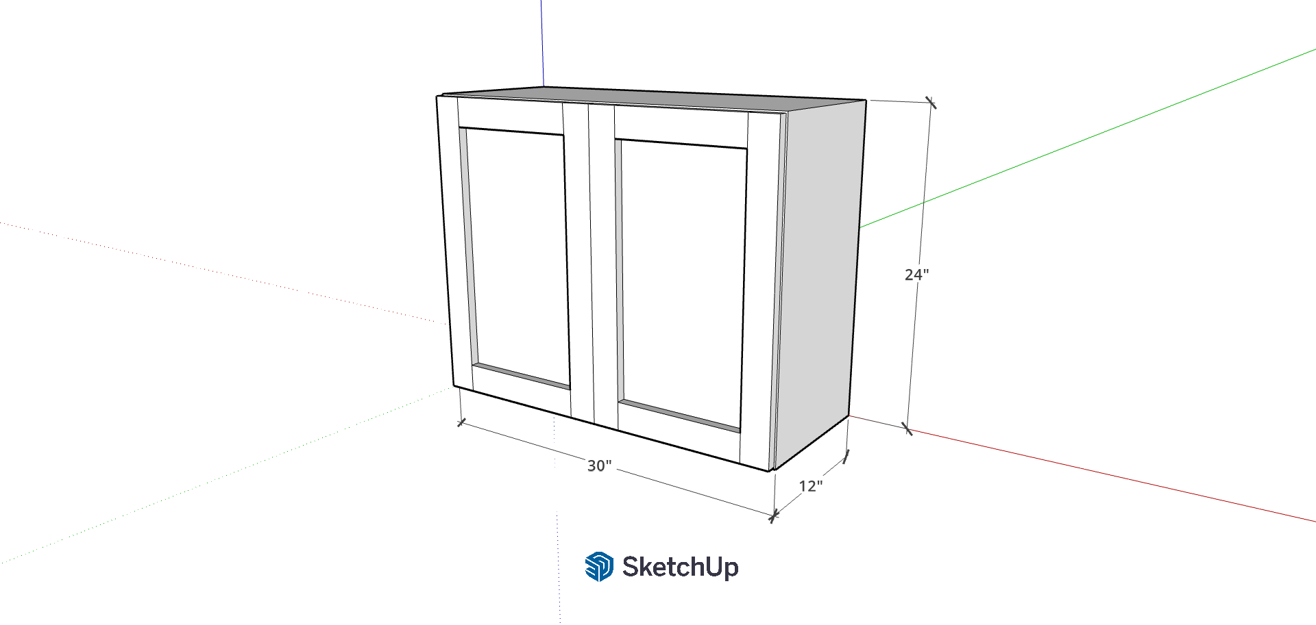 30"W 24" Tall Frameless Shaker Upper CH
