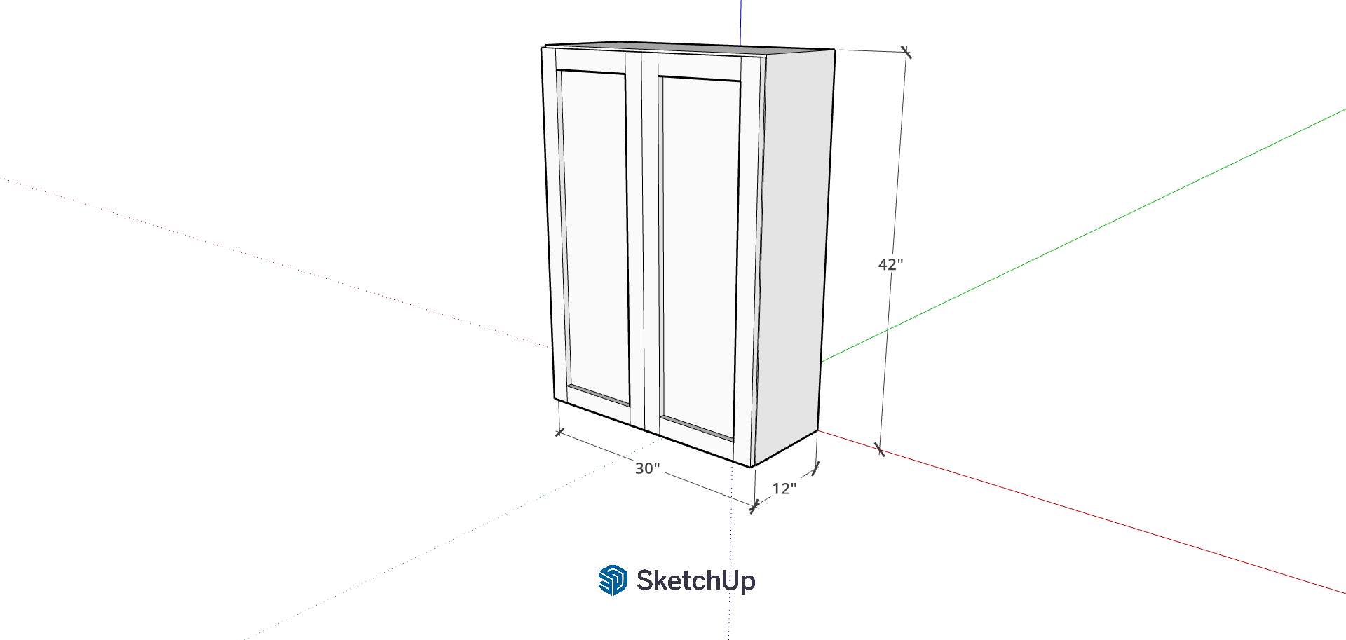 30"W 42" Tall Frameless Shaker Upper CH