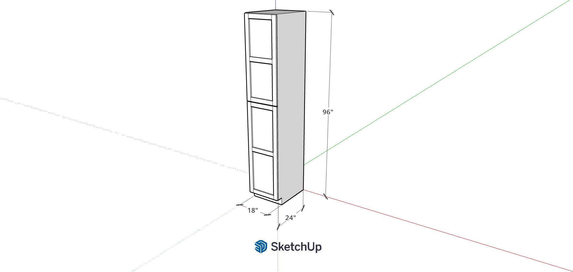 18" W 96" Tall Frameless Shaker Pantry CH