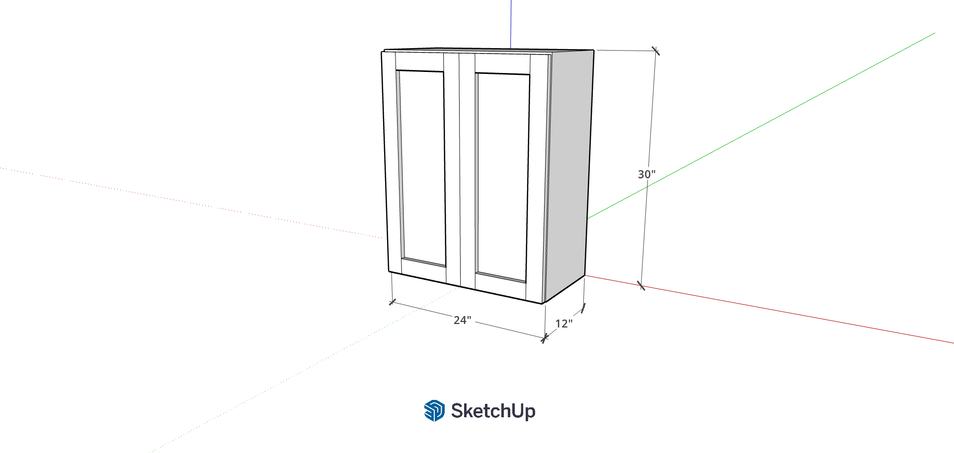24"W 30" Tall Frameless Shaker Upper CH