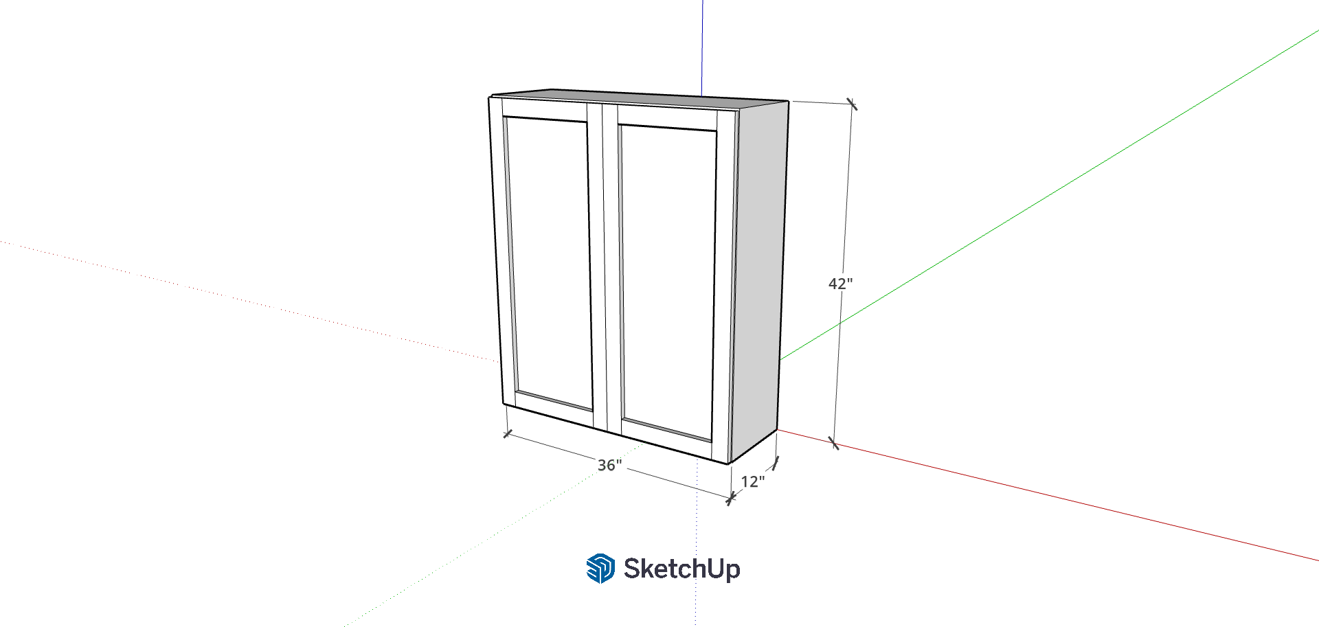 36"W 42" Tall Frameless Shaker Upper CH