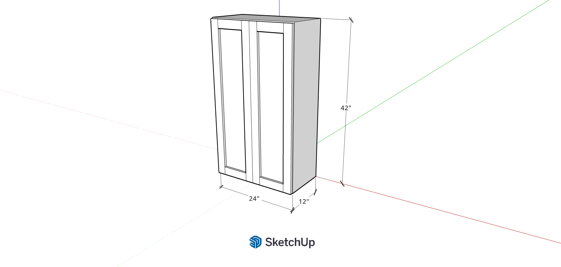 24"W 42" Tall Frameless Shaker Upper CH