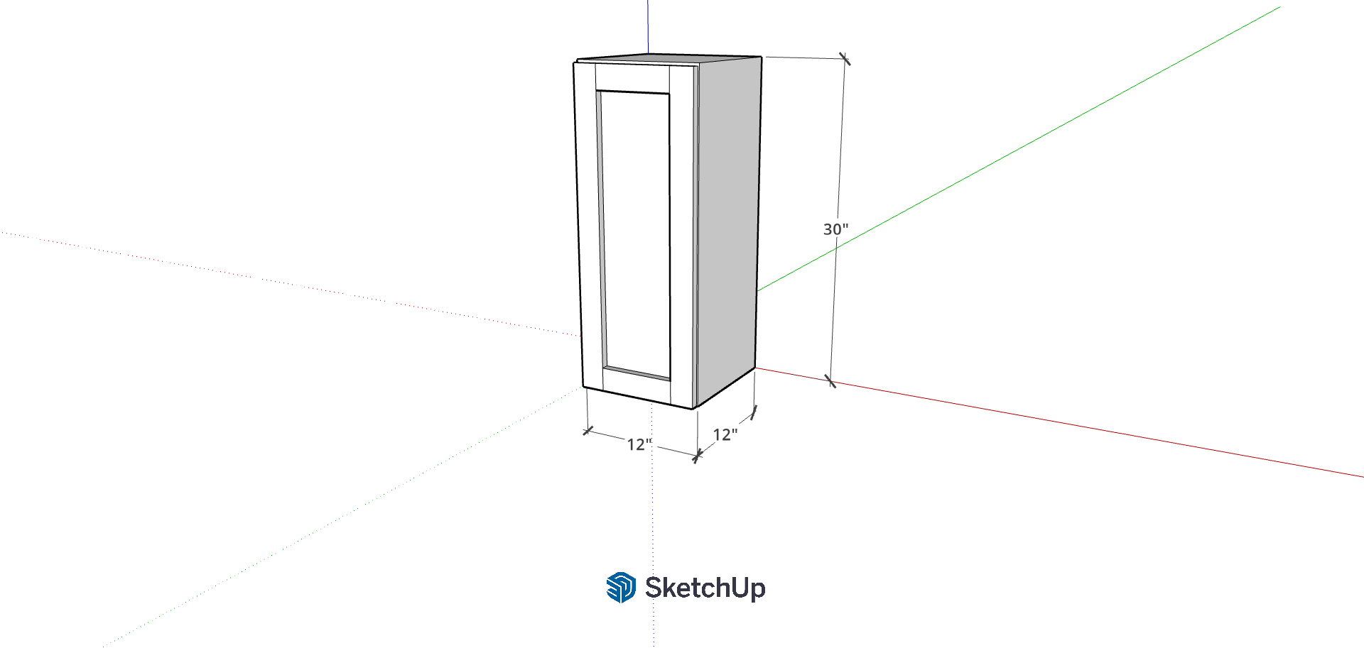 12"W 30" Tall Frameless Shaker Upper CH