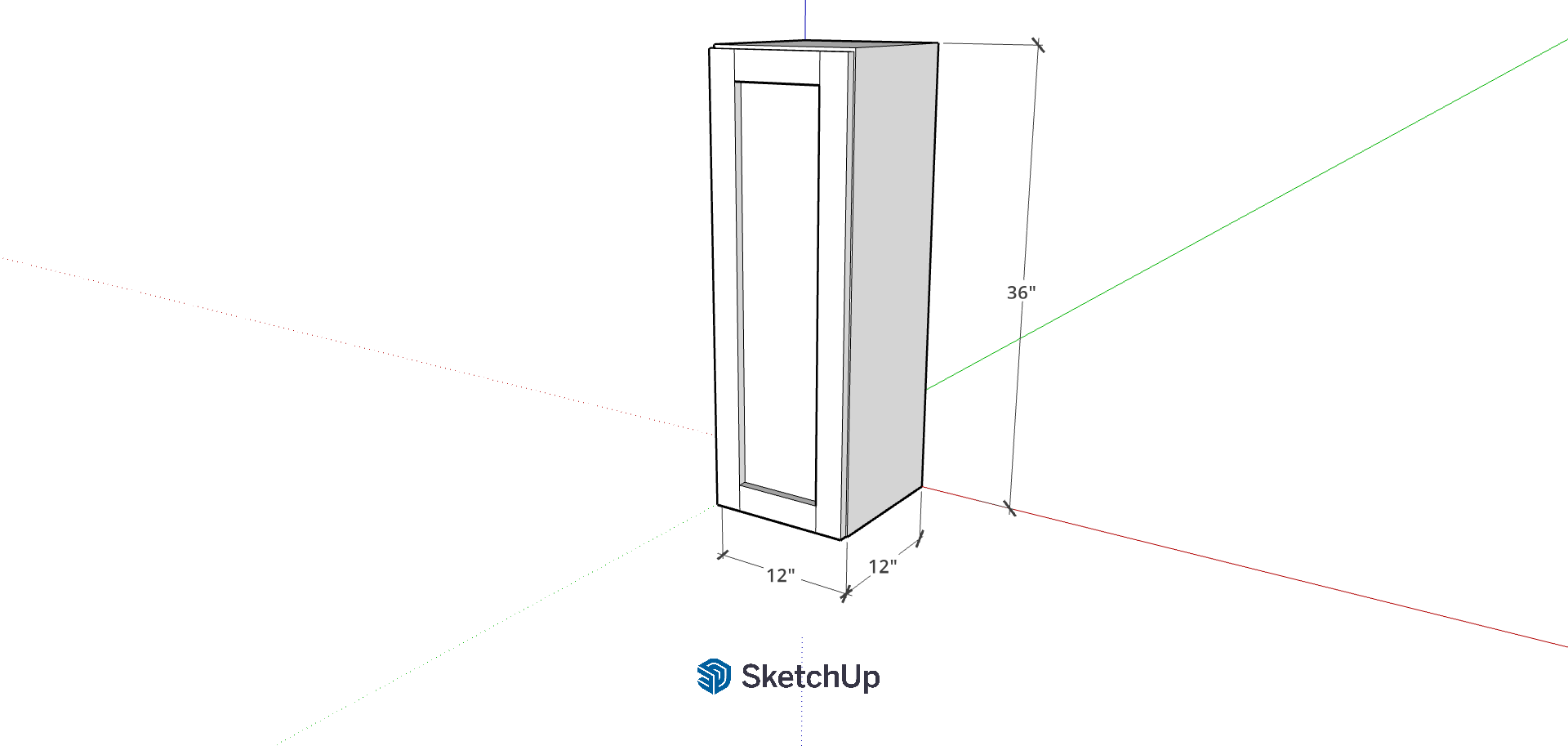 12"W 36" Tall Frameless Shaker Upper CH
