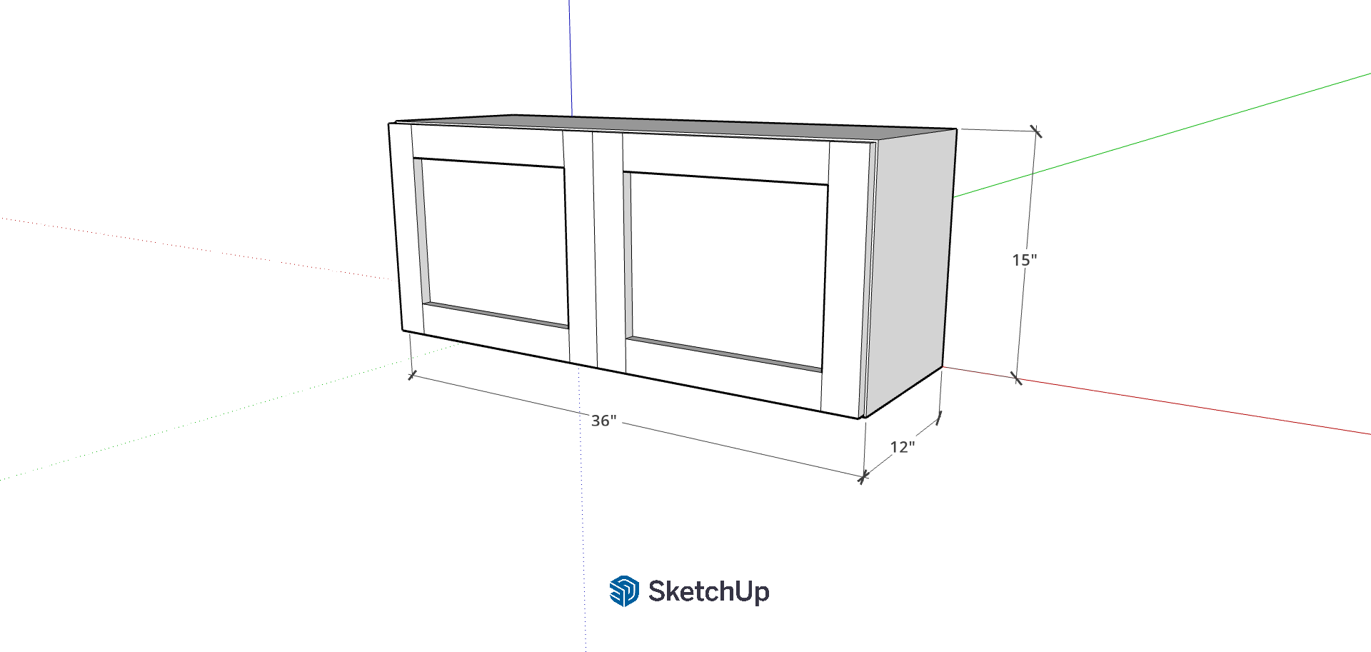 36"W 15" Tall Frameless Shaker Upper CH