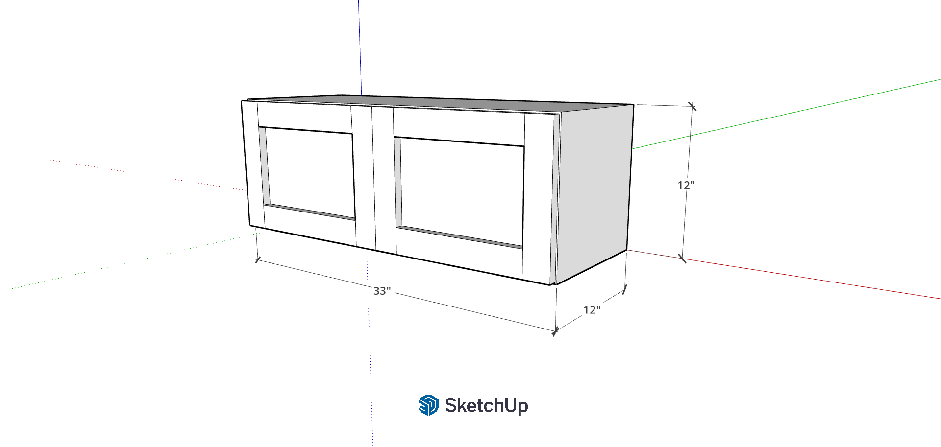 33"W 12" Tall Frameless Shaker Upper CH