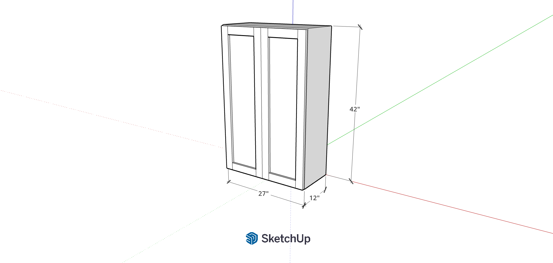 27"W 42" Tall Frameless Shaker Upper CH