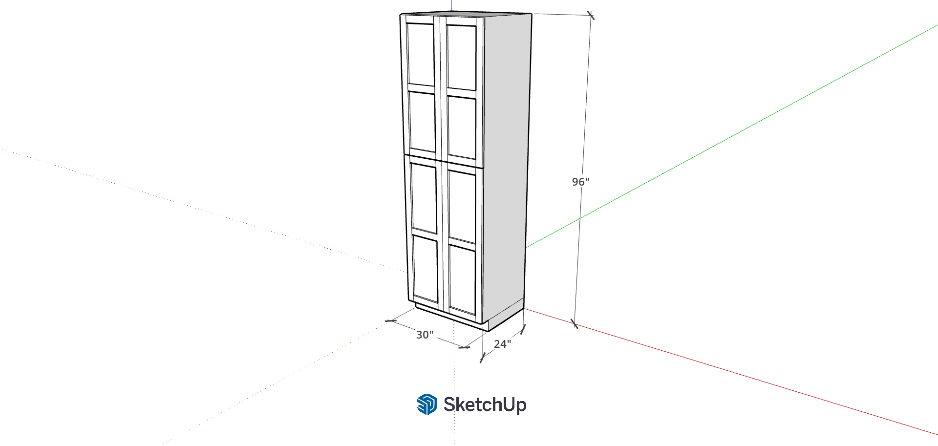 30" W 96" Tall Frameless Shaker Pantry CH