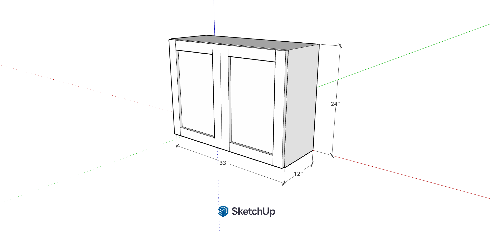 33"W 24" Tall Frameless Shaker Upper CH