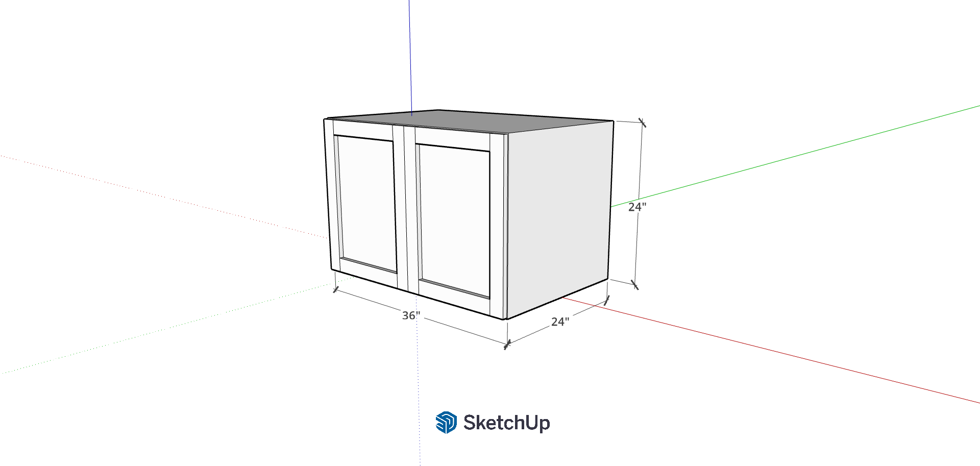 36"W 24" Tall Frameless Shaker Upper Extra Deep 24" CH