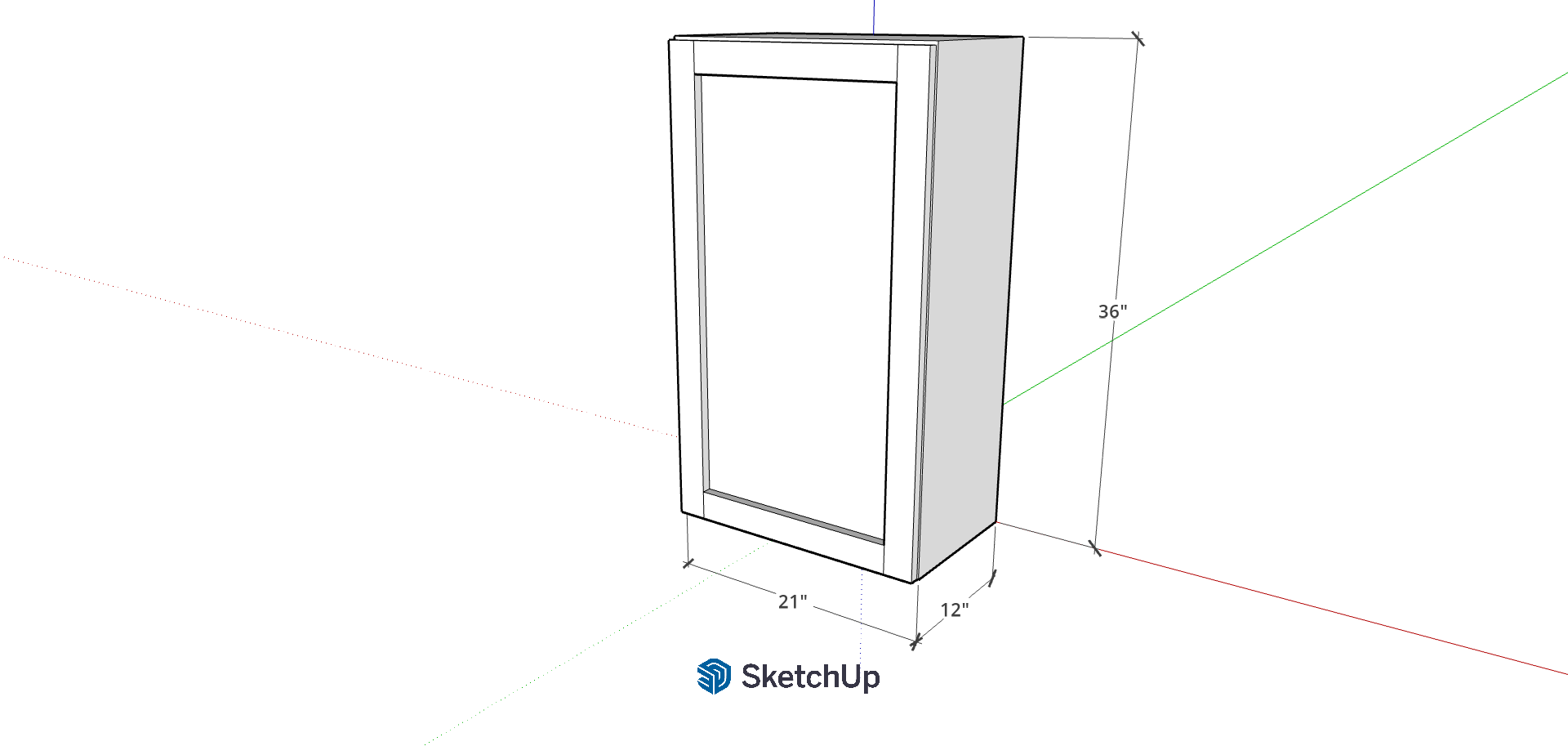 21"W 36" Tall Frameless Shaker Upper CH