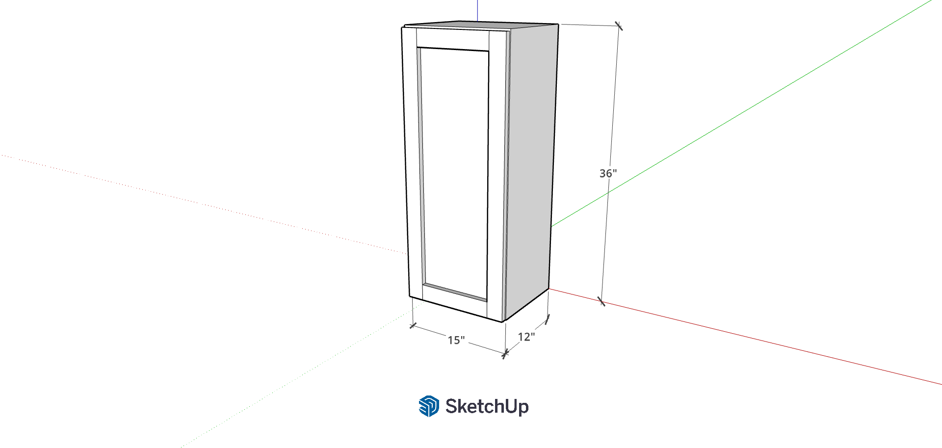 15"W 36" Tall Frameless Shaker Upper CH