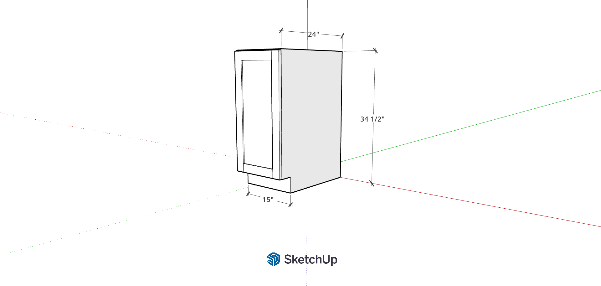 15" Lower Frameless Shaker Full Door CH