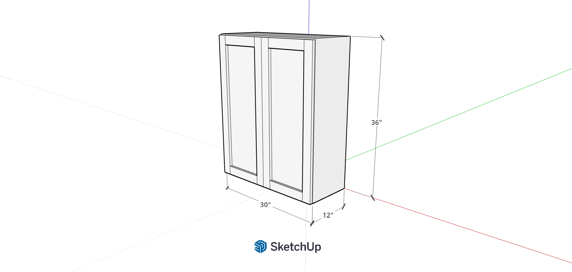 30"W 36" Tall Frameless Shaker Upper CH