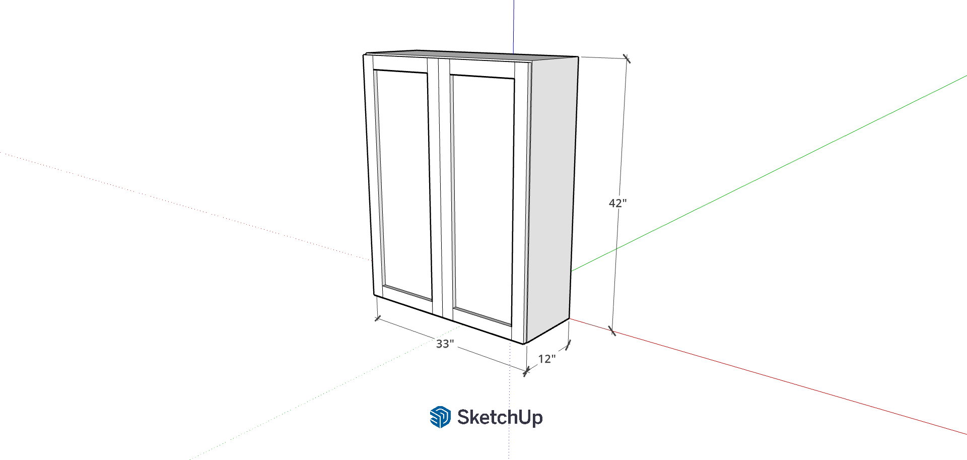 33"W 42" Tall Frameless Shaker Upper CH