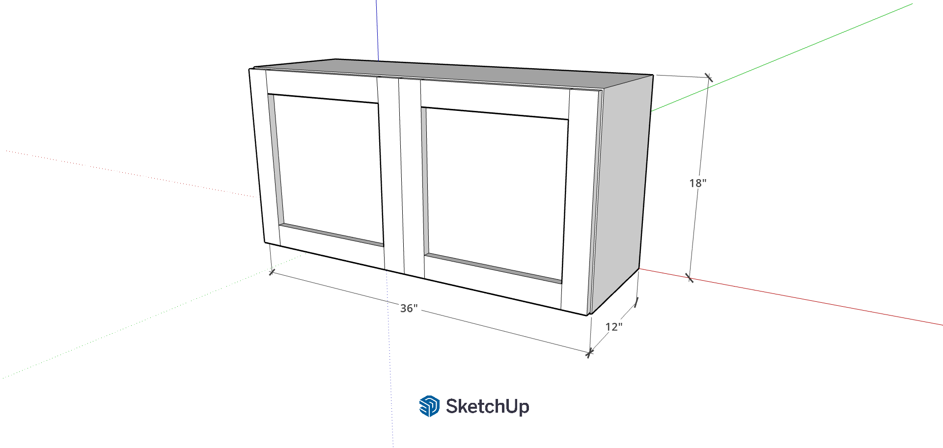 36"W 18" Tall Frameless Shaker Upper CH