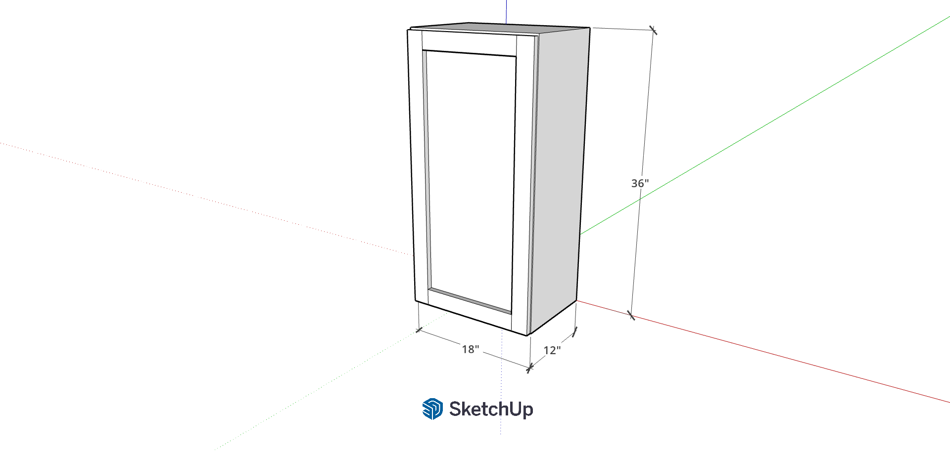 18"W 36" Tall Frameless Shaker Upper CH