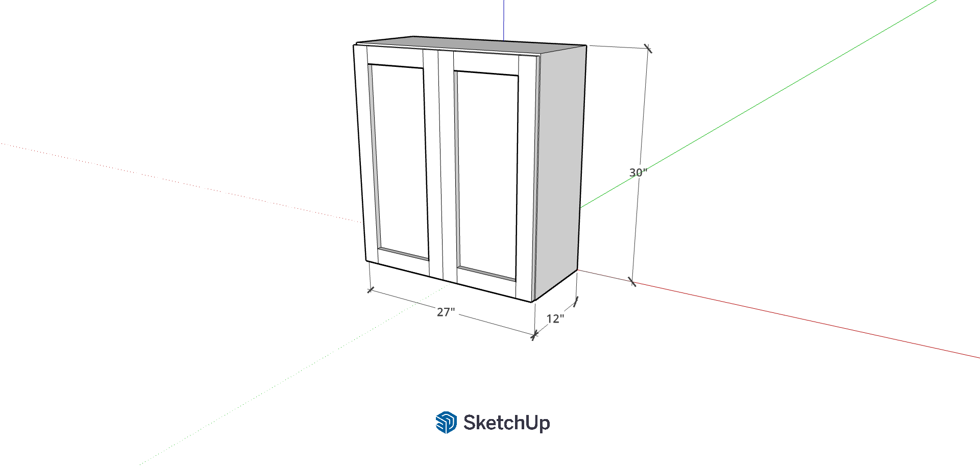 27"W 30" Tall Frameless Shaker Upper CH