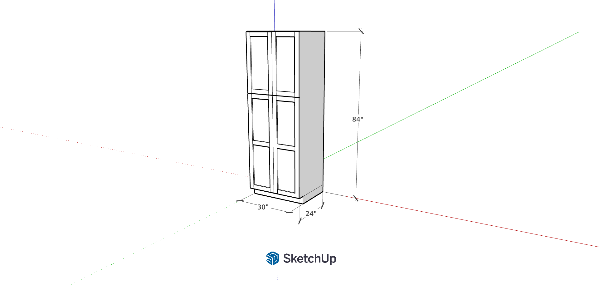30" W 84" Tall Frameless Shaker Pantry CH