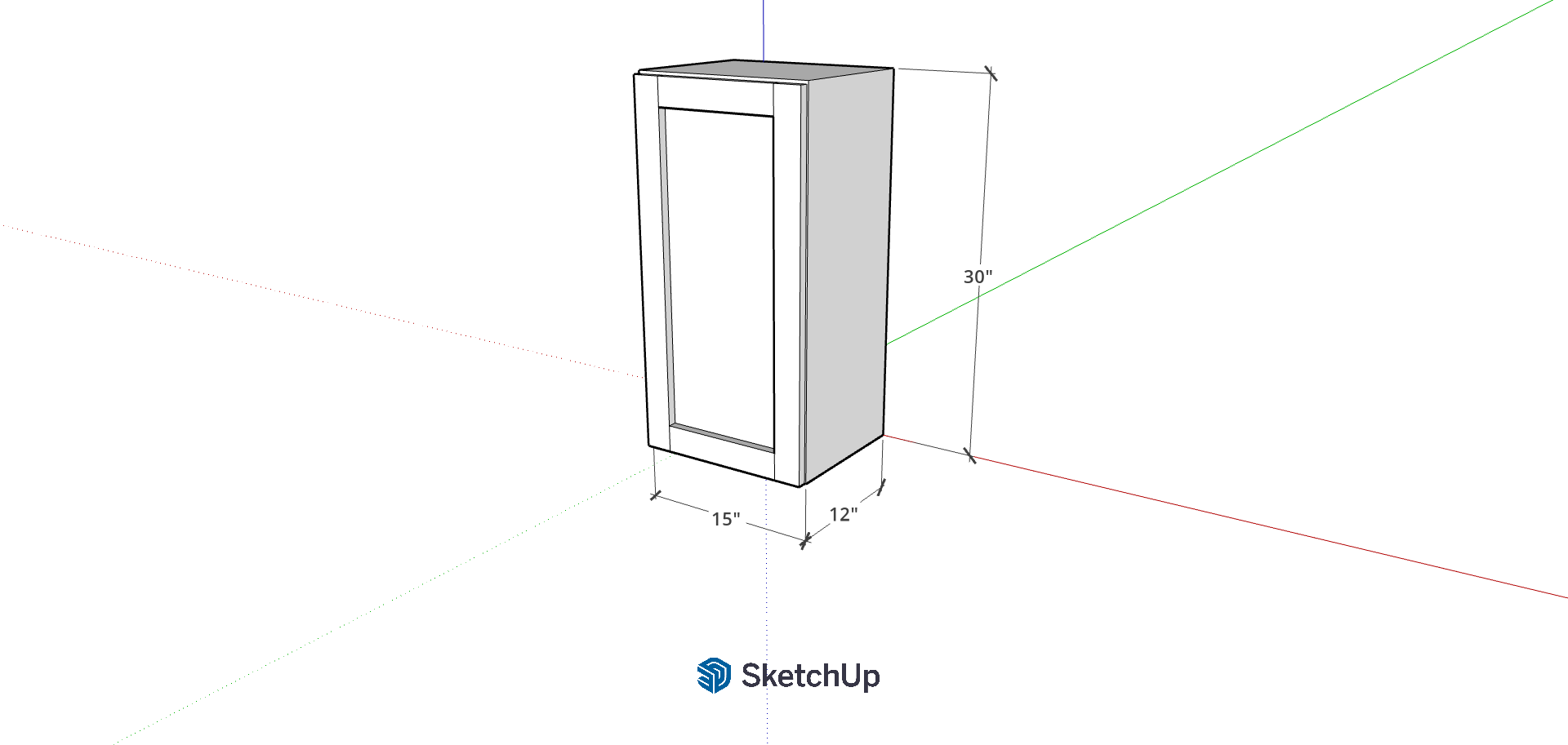 15"W 30" Tall Frameless Shaker Upper CH