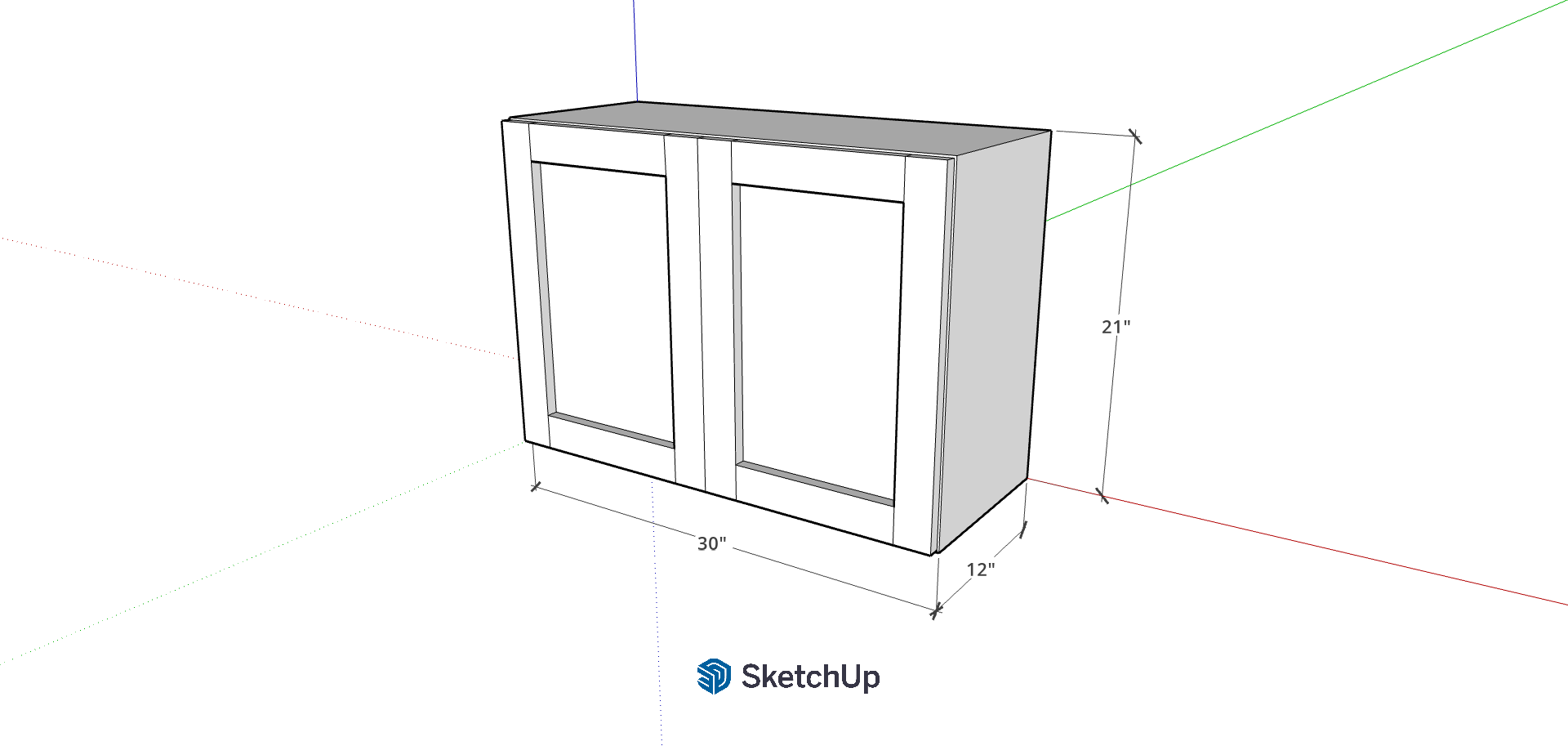 30"W 21" Tall Frameless Shaker Upper CH