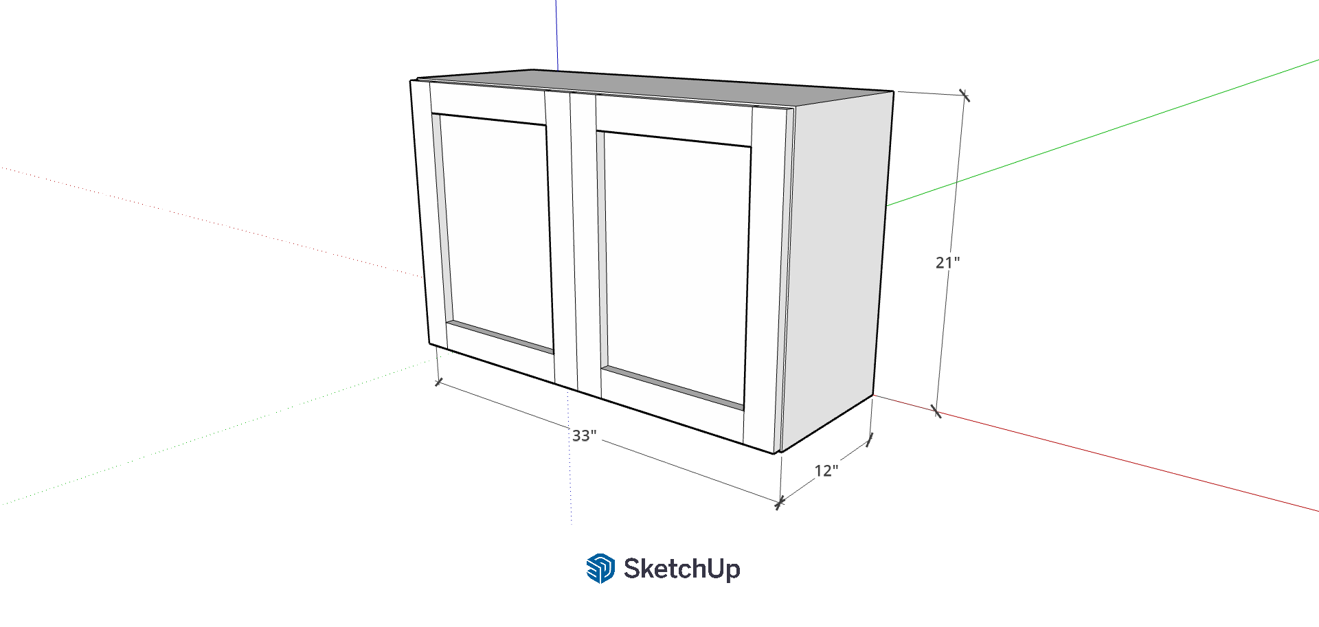33"W 21" Tall Frameless Shaker Upper CH