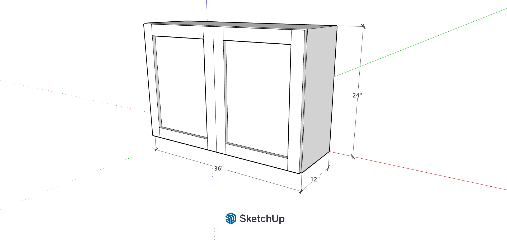 36"W 24" Tall Frameless Shaker Upper CH