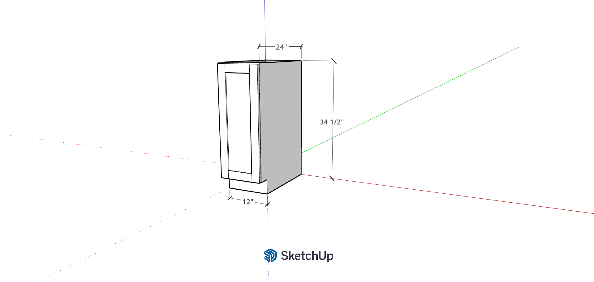 12" Lower Frameless Shaker Full Door CH