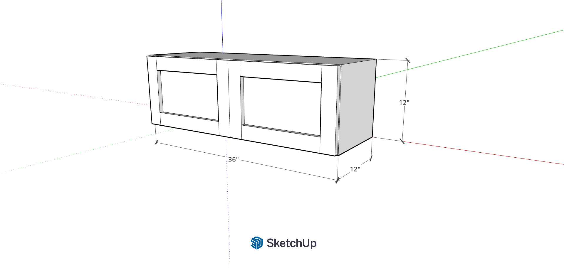 36"W 12" Tall Frameless Shaker Upper CH