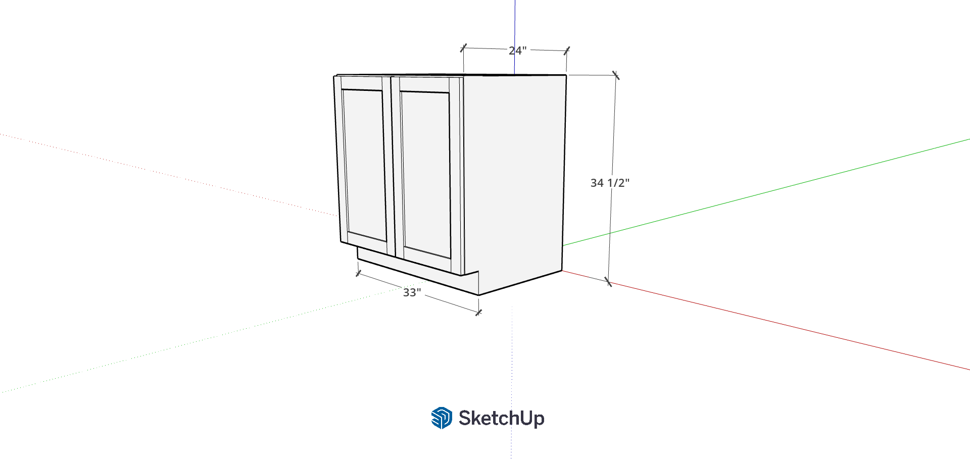 33" Lower Frameless Shaker Full Door's CH