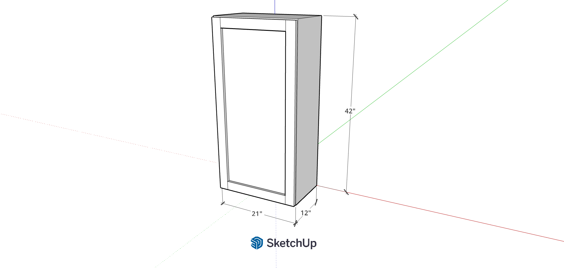 21"W 42" Tall Frameless Shaker Upper CH