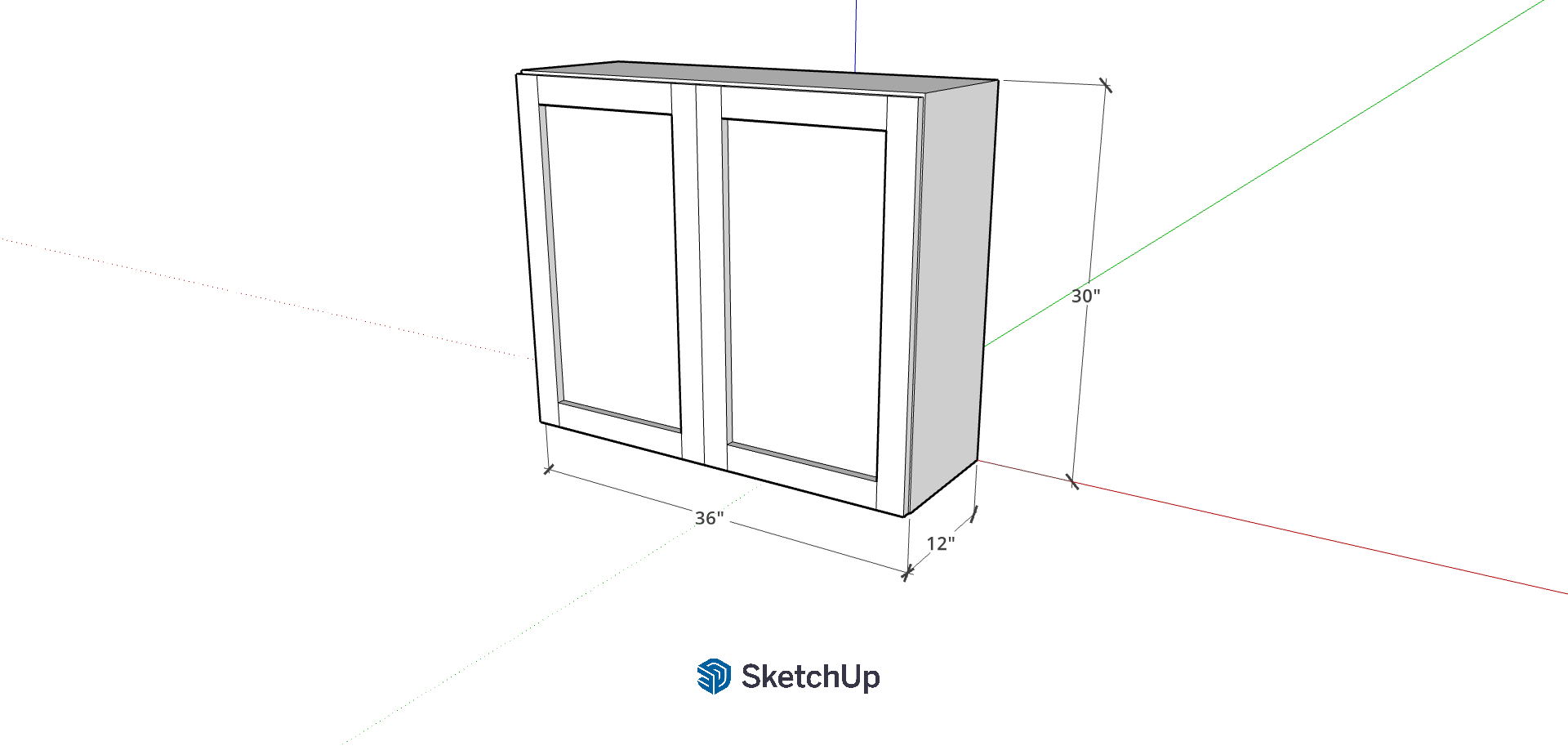 36"W 30" Tall Frameless Shaker Upper CH
