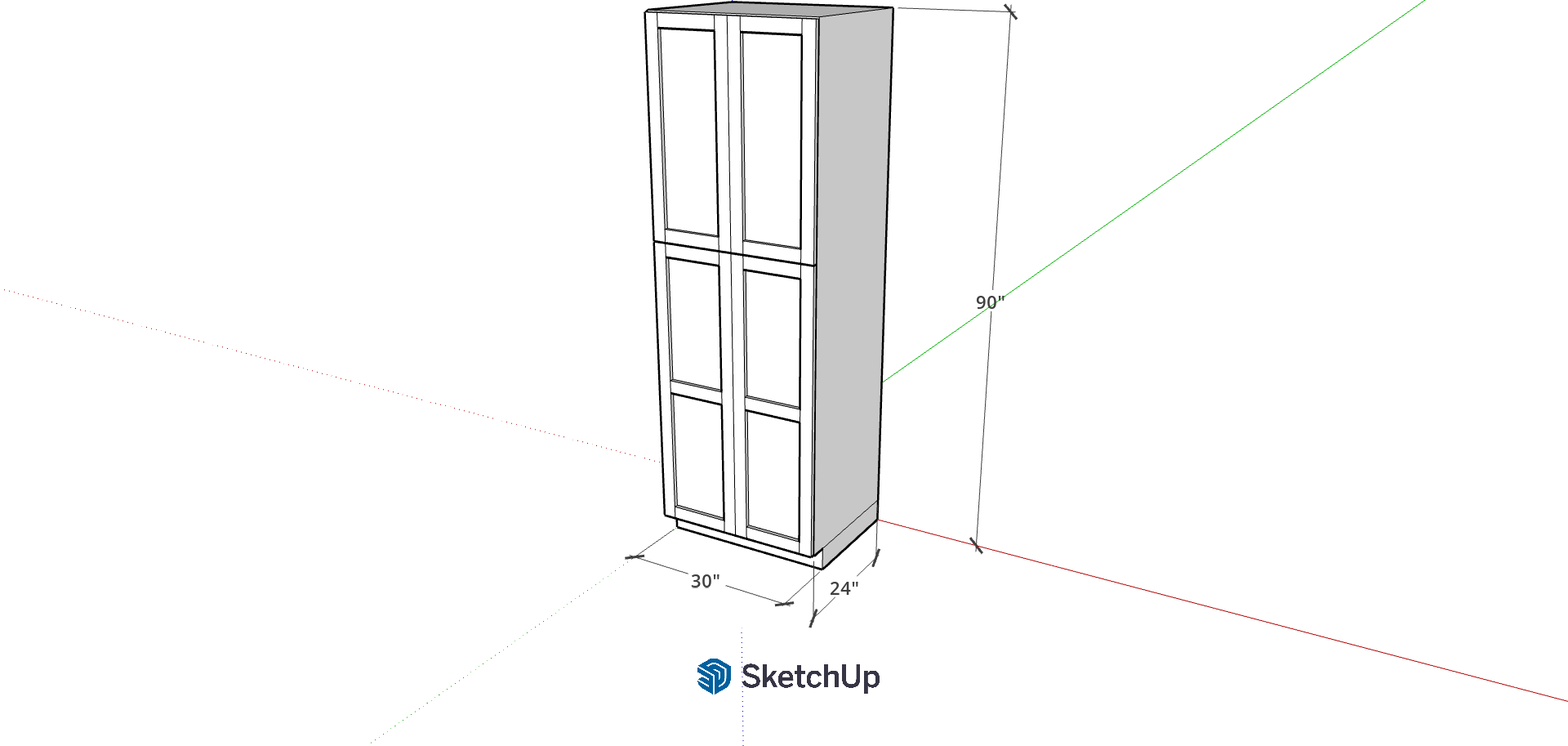 30" W 90" Tall Frameless Shaker Pantry CH
