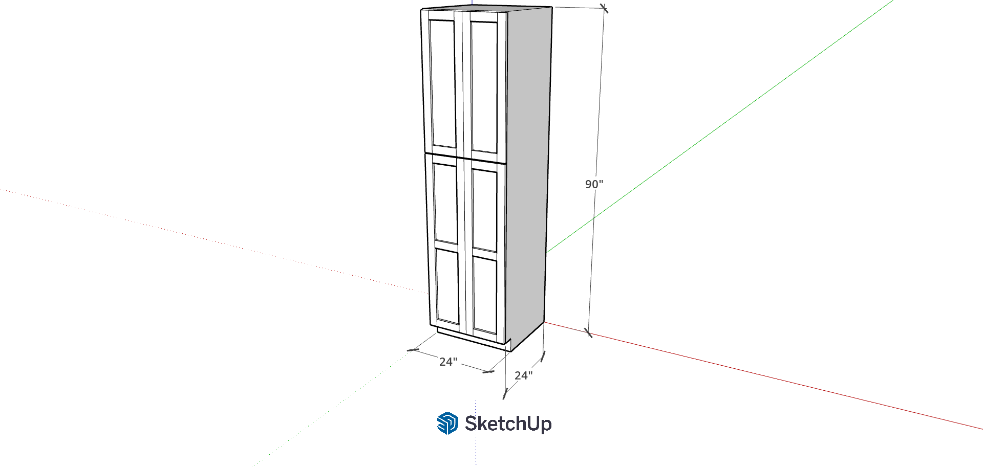 24" W 90" Tall Frameless Shaker Pantry CH