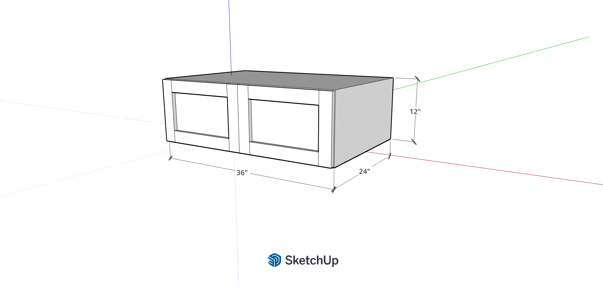 36"W 12" Tall Frameless Shaker Upper Extra Deep 24" CH