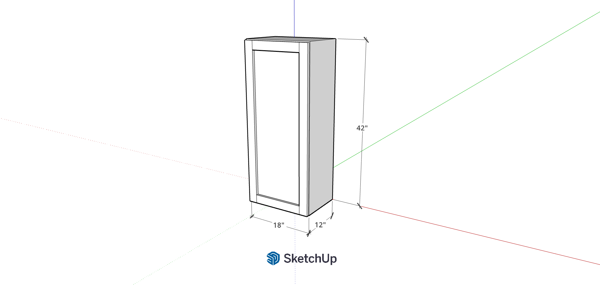 18"W 42" Tall Frameless Shaker Upper CH