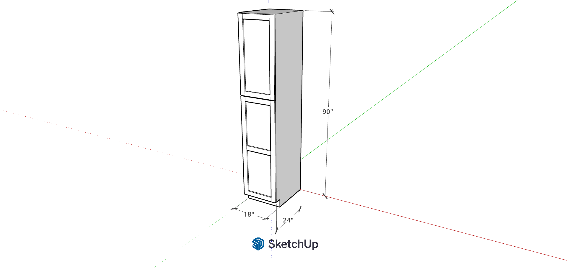 18" W 90" Tall Frameless Shaker Pantry CH