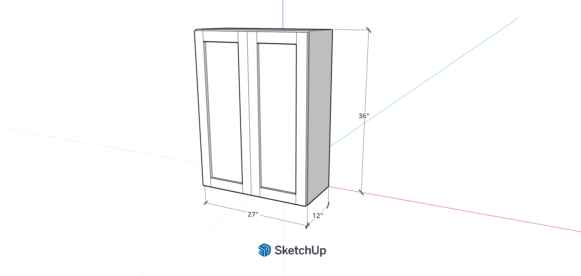 27"W 36" Tall Frameless Shaker Upper CH
