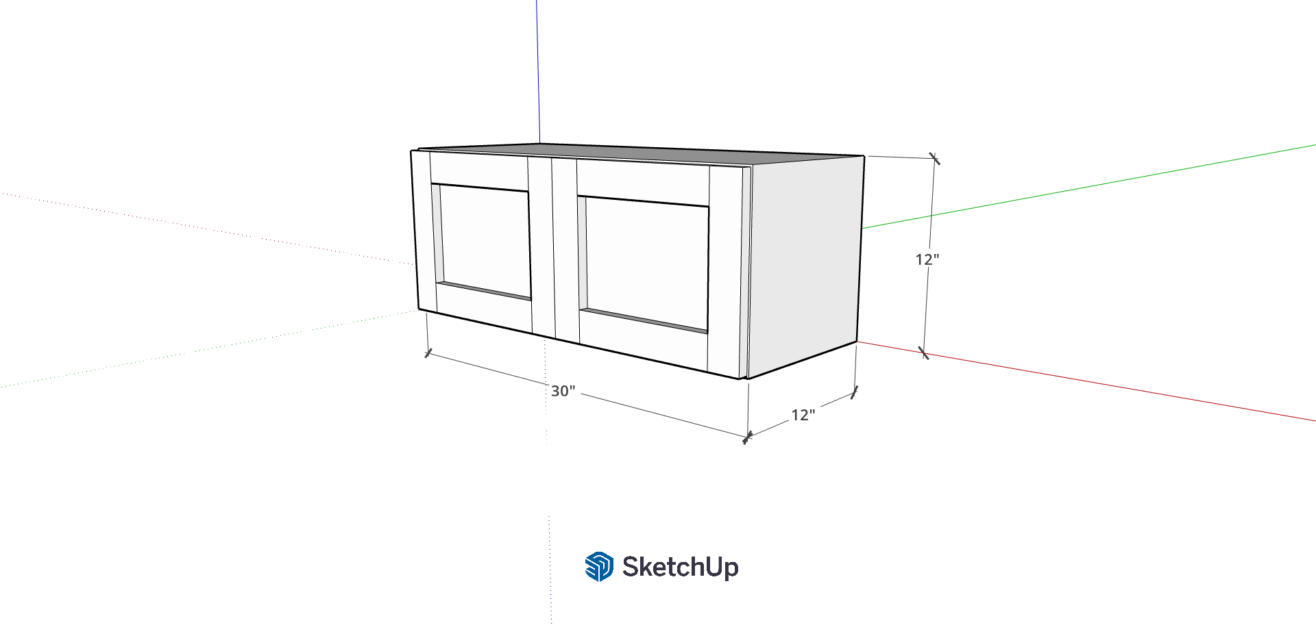 30"W 12" Tall Frameless Shaker Upper CH