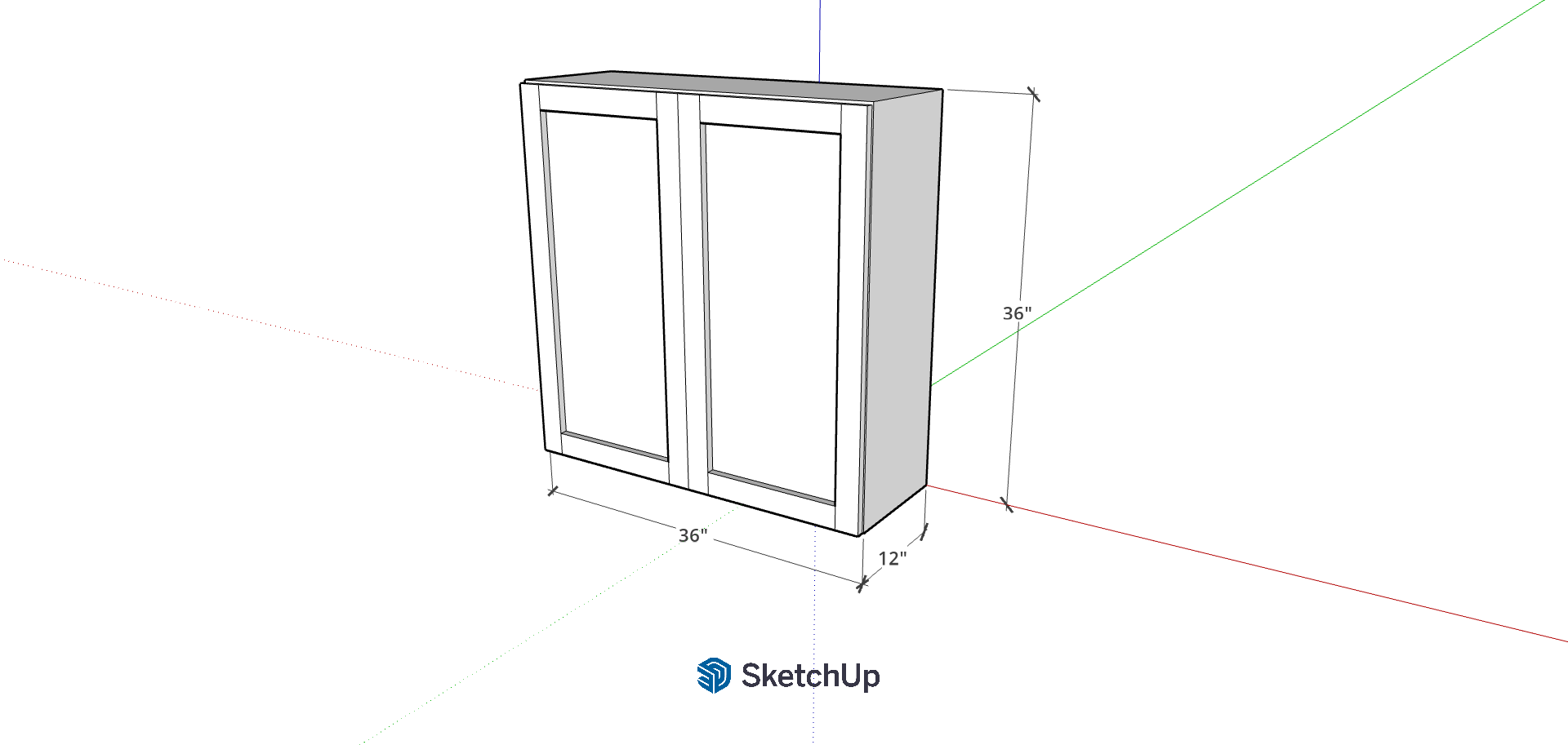 36"W 36" Tall Frameless Shaker Upper CH
