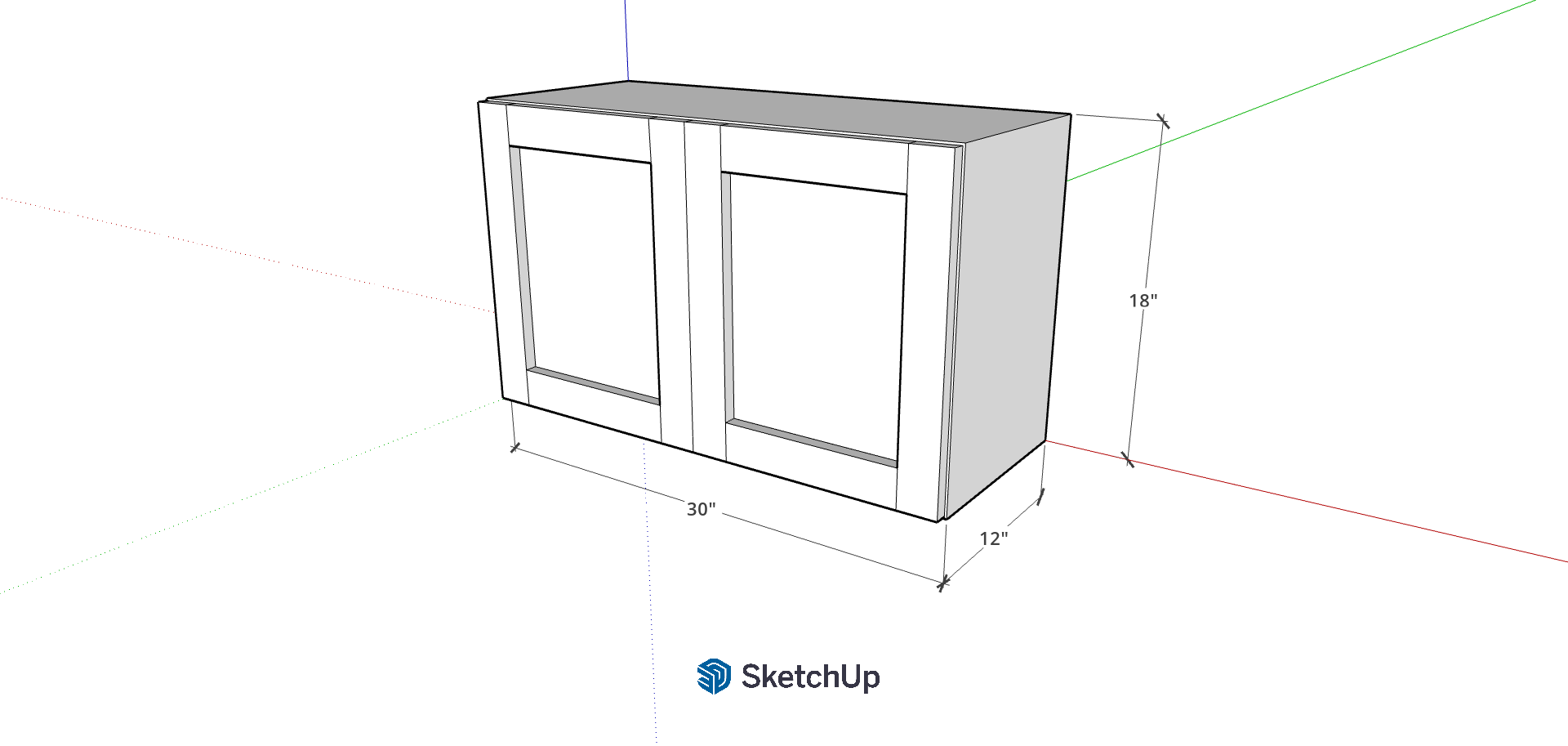 30"W 18" Tall Frameless Shaker Upper CH