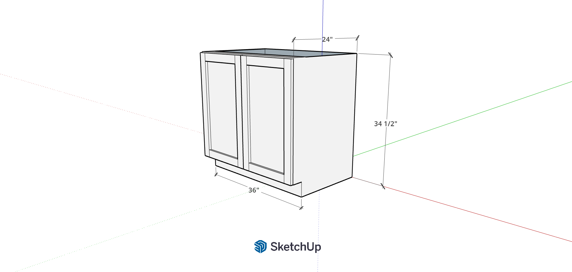 36" Lower Frameless Shaker Full Door's CH