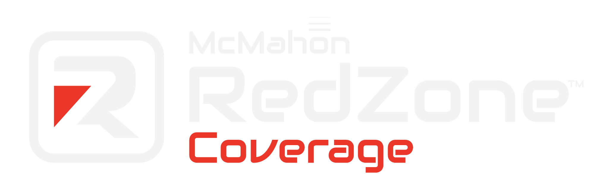 McMahon REZONE Coverage logo with a stylized letter R in a square, in red, black, and white.