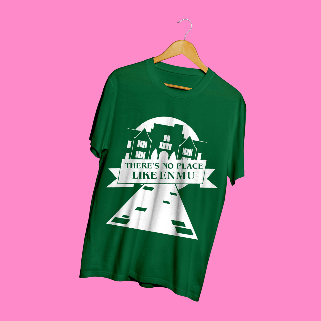 a slideshow of t-shirt designs and an instagram graphic done for Eastern New Mexico University