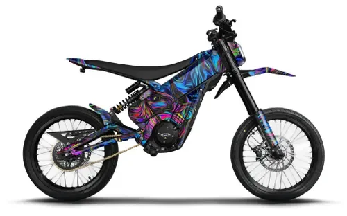 Talaria Sting e-moto wrapped in matte black with number plates