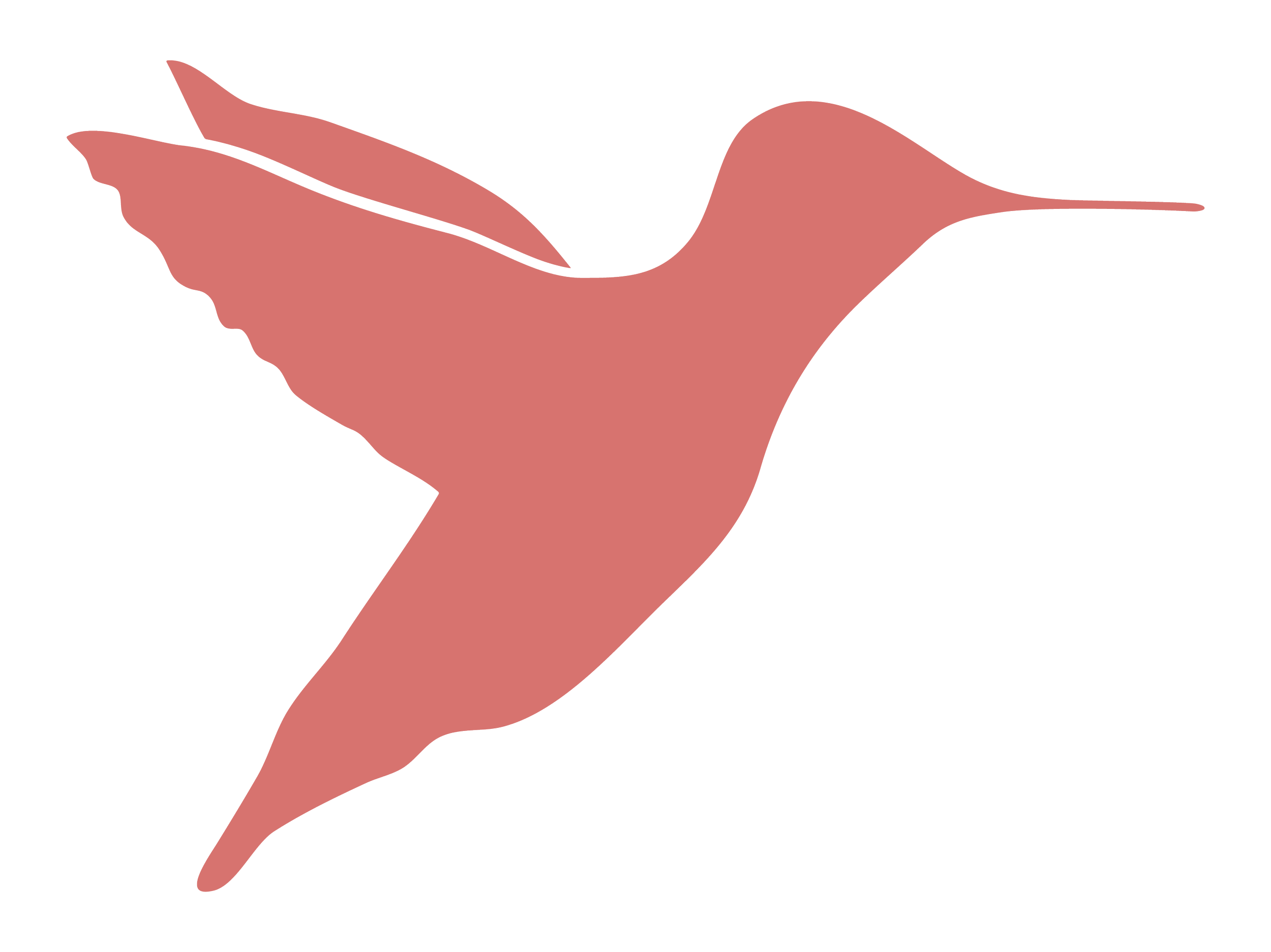 A minimalist illustration of a hand with a few leaves, colored in shades of pink and red.