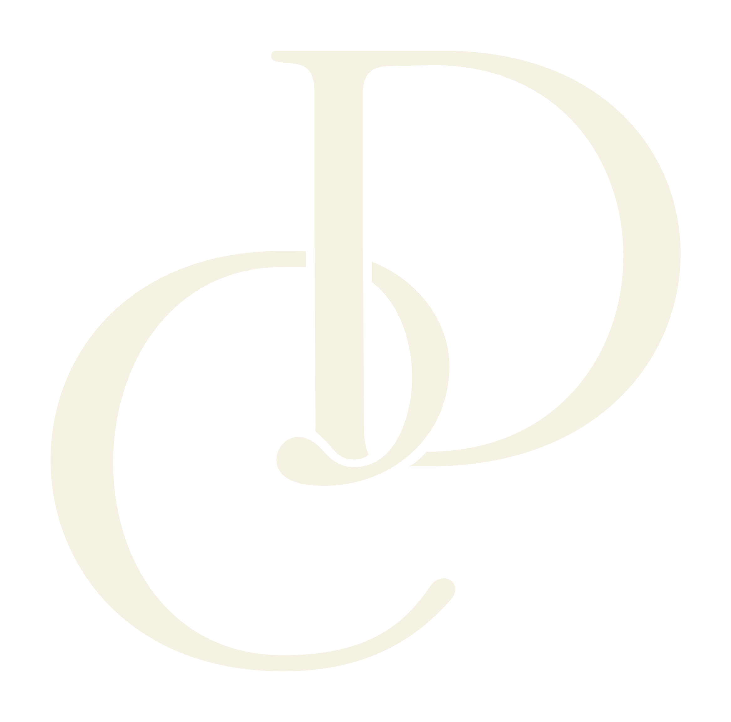 Compassionate Decluttering cream monogram logo