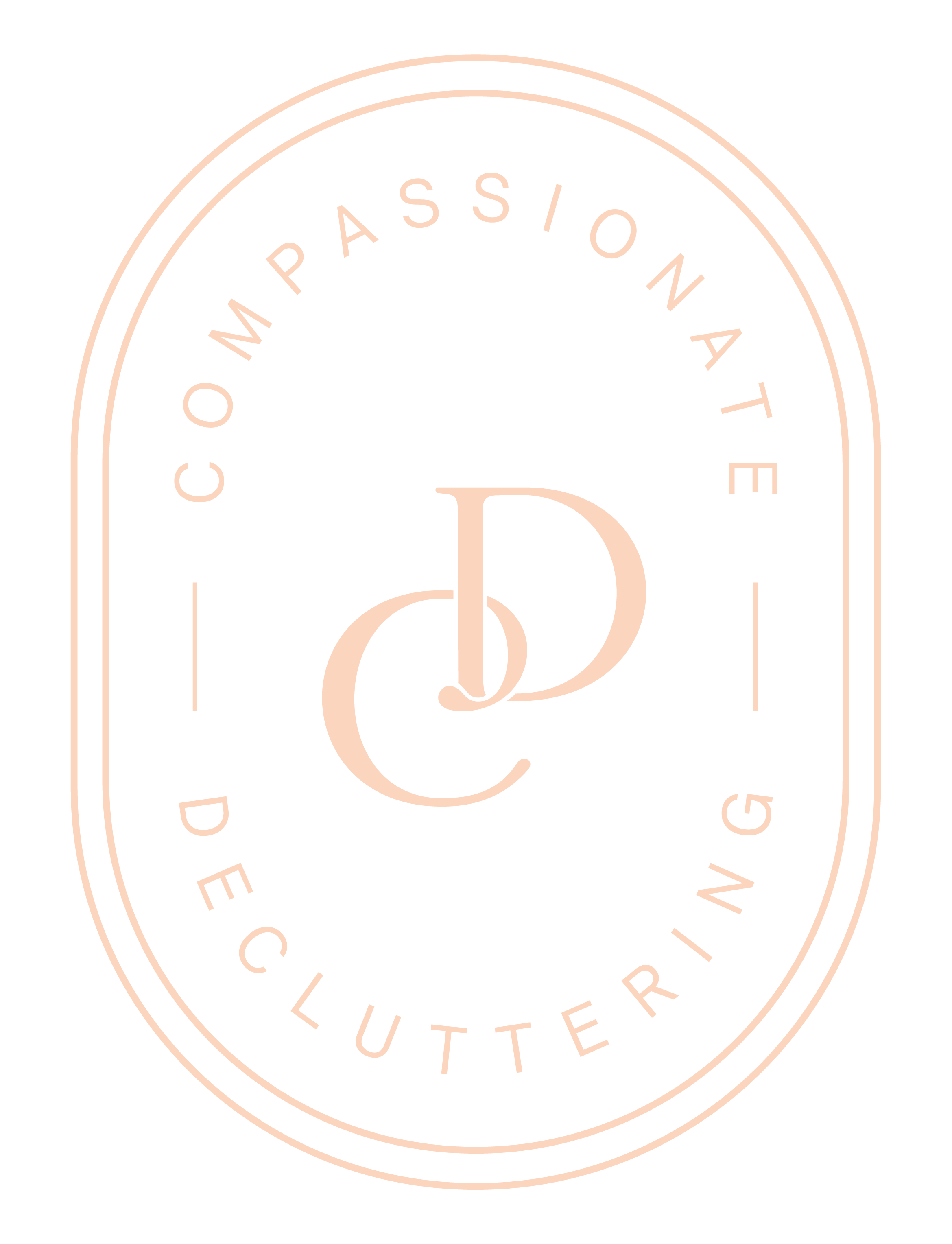Compassionate Decluttering peach submark logo