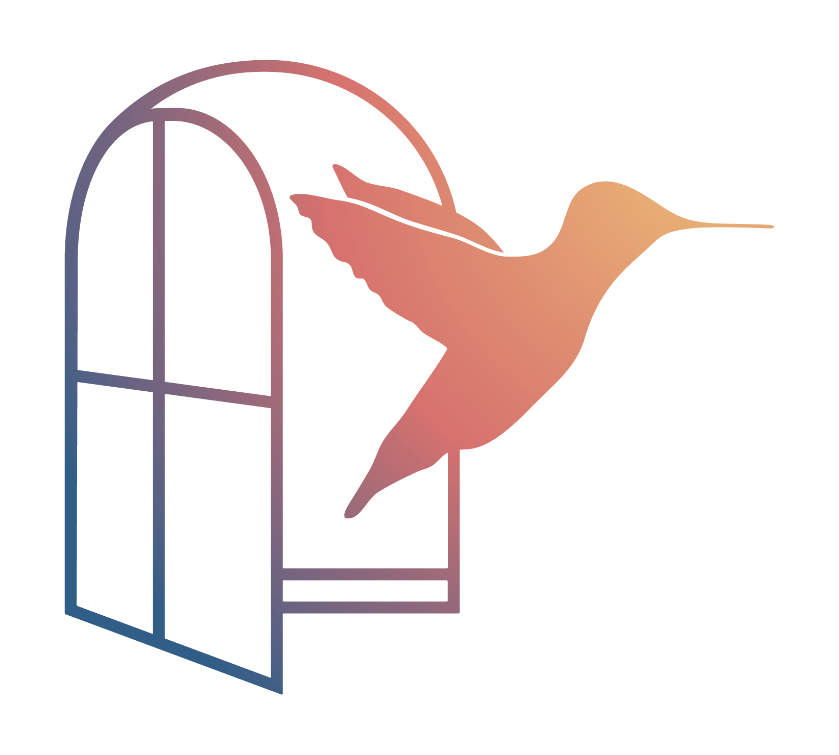 ALIGN Method gradient brand mark with hummingbird and open door