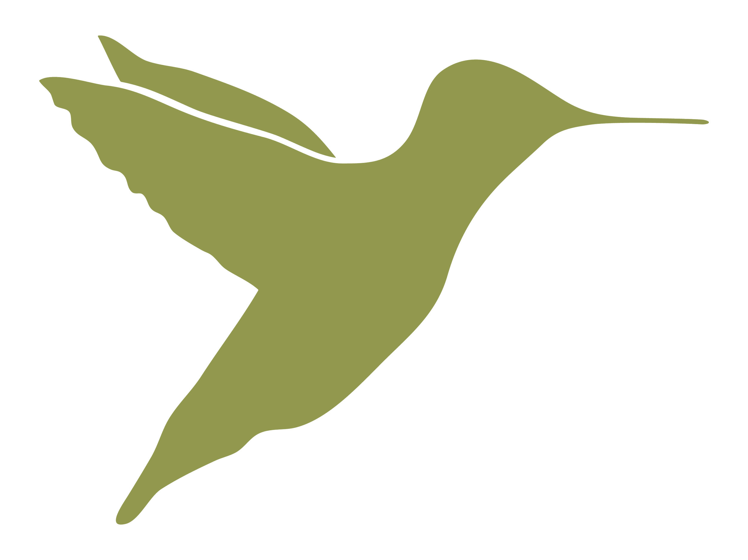 Olive green hummingbird icon for Compassionate Decluttering